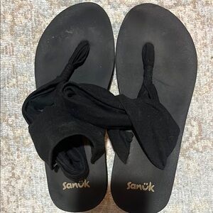 Sanuk Black Flip Flops